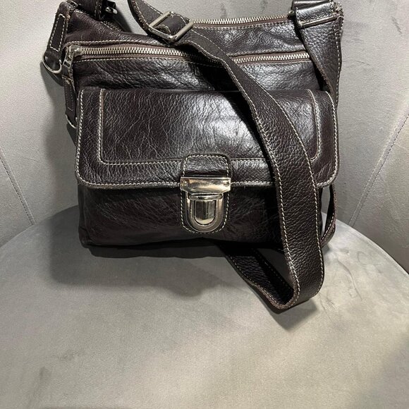 Roots Canada Handbags - Roots Canada brown leather crossbody bag